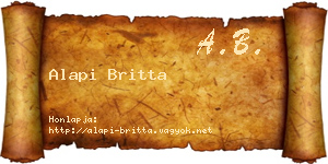 Alapi Britta névjegykártya